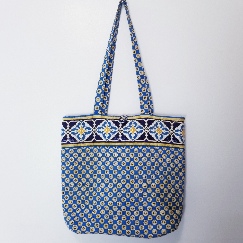Vera Bradley Blue Medium Tote Bag + small wallet